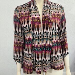 Wrangler Rock 47 Southwest Knit  Abstract Open Sweater Cardigan